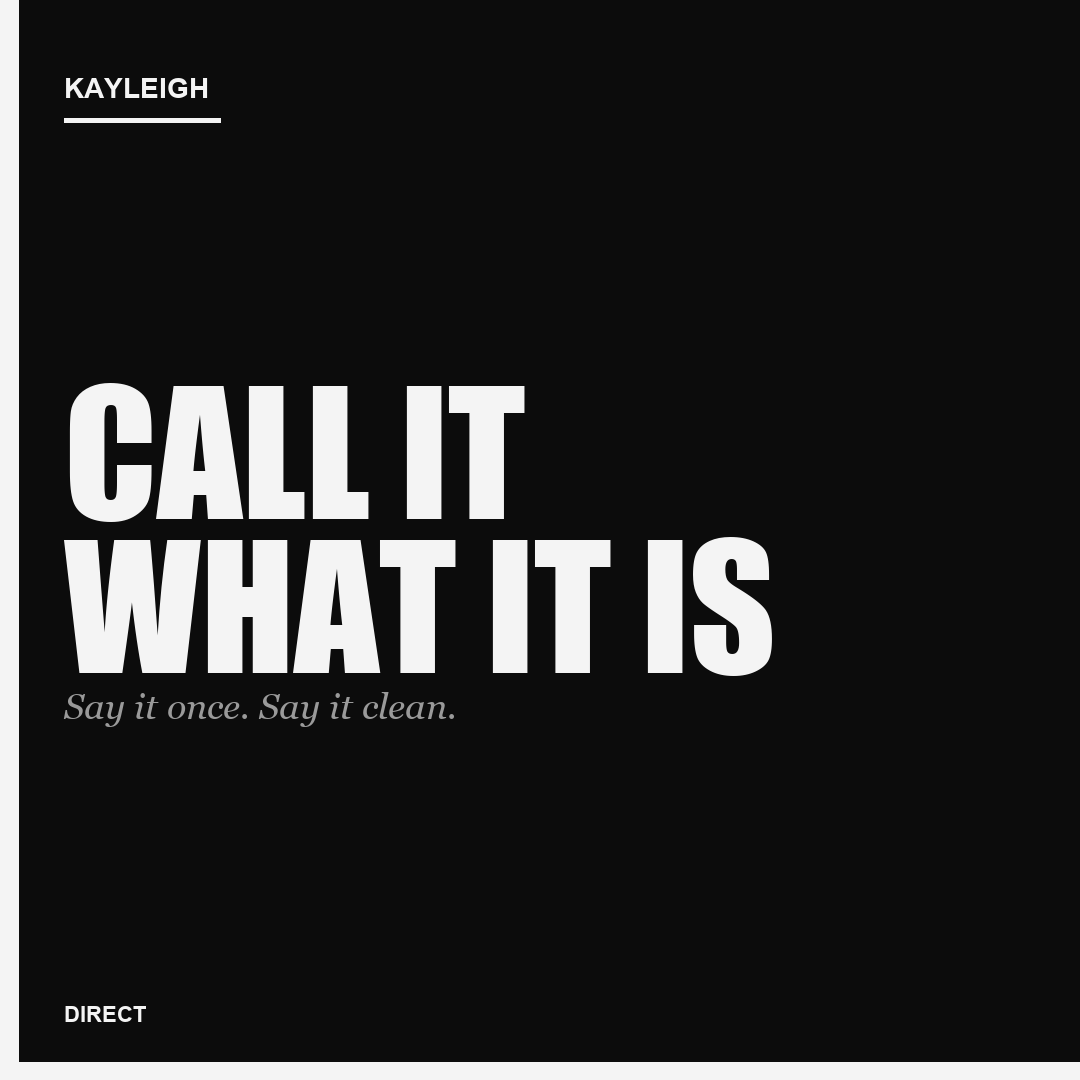 Call It What It Is cover